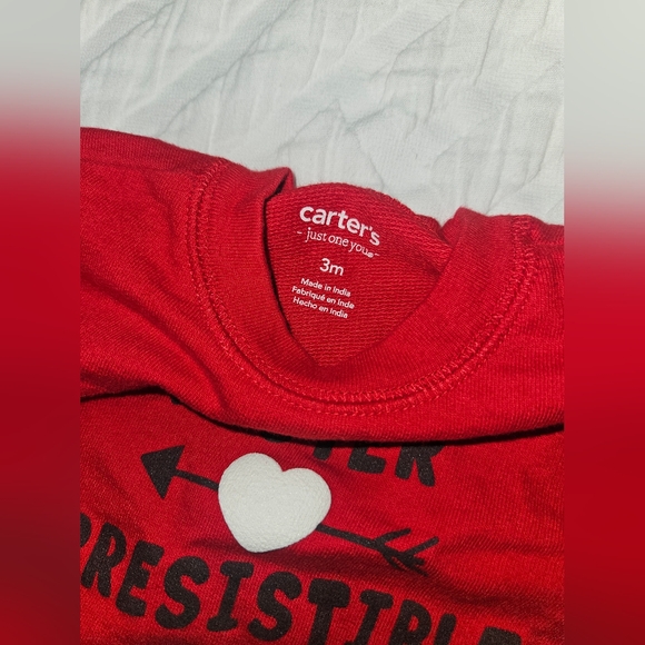 Carter's Red 'Mister Irresistible' Sweatshirt + Grey Heart Arrow Sweatpants - Picture 2 of 3